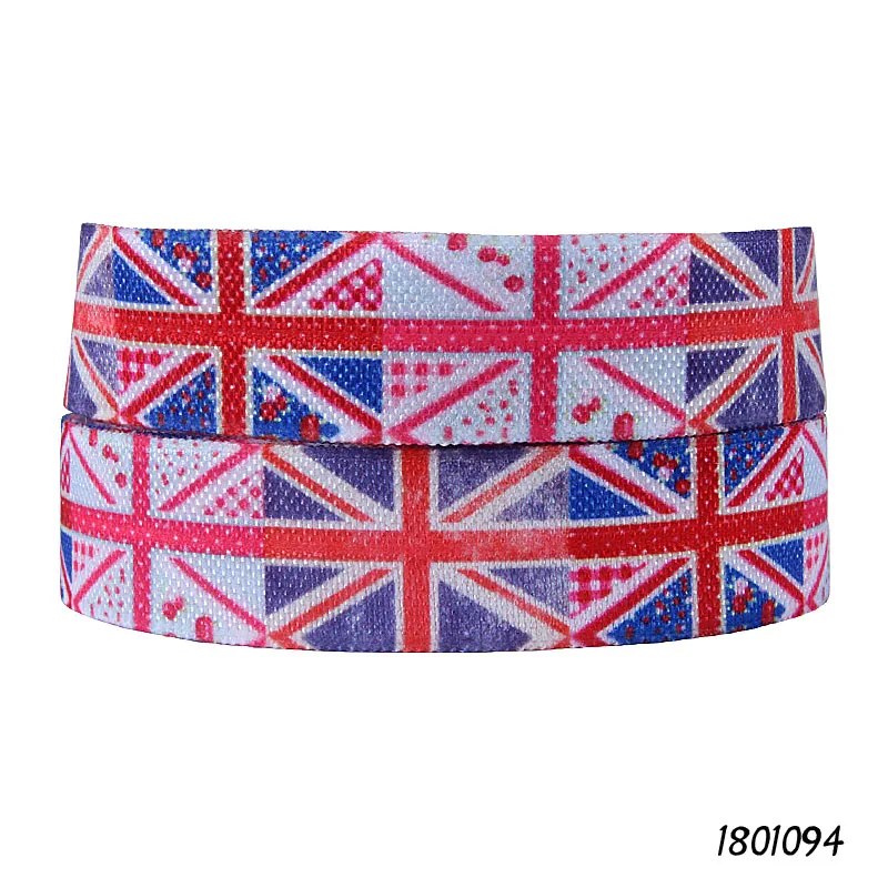 

Wholesale 50 yards/lot 5/8" flag printed foe elastic ribbon in high stretch