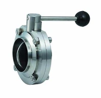 1 12 38mm ss304 stainless steel sanitary weld butterfly valve brew beer dairy product