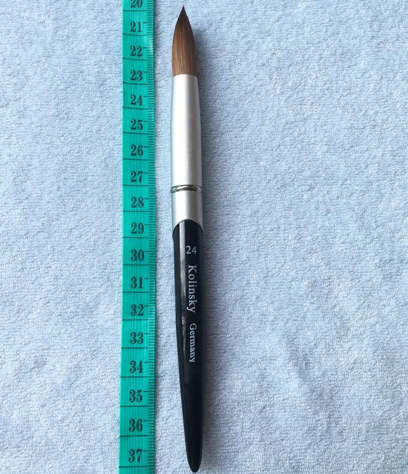 round size 16 1 шт Круглые инструменты для ногтей с металлической ручкой 12# акриловая кисть для ногтей Чистый колонок профессиональная Алмазная кисть для рисования ногтей - Цвет: round size 16