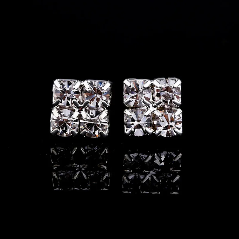 2X2 TDQUEEN серьги-гвоздики для женщин Свадебные, из горного хрусталя Свадебные посеребреные квадратная серьга Brincos Красивая серьга в ухо Серьги - Окраска металла: 2X2