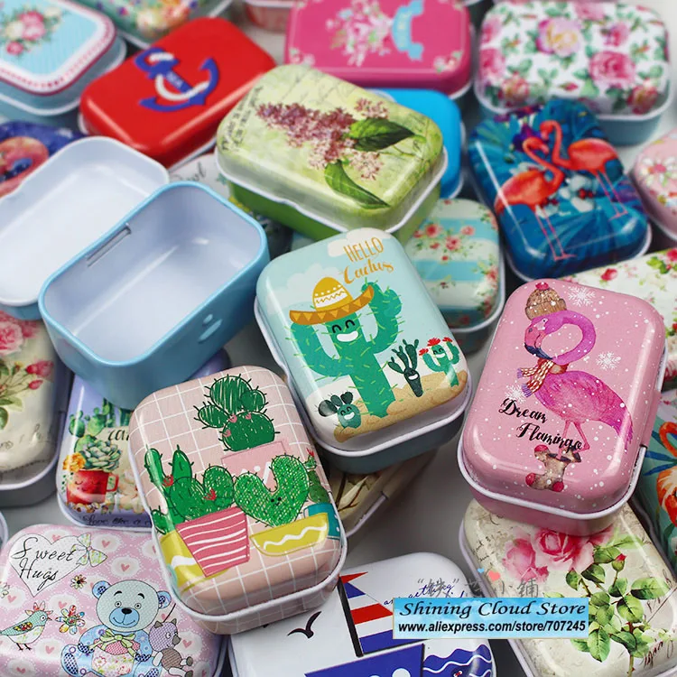 32 шт./лот! Металлический мини-чехол в виде фламинго птицы жестяной чехол банка