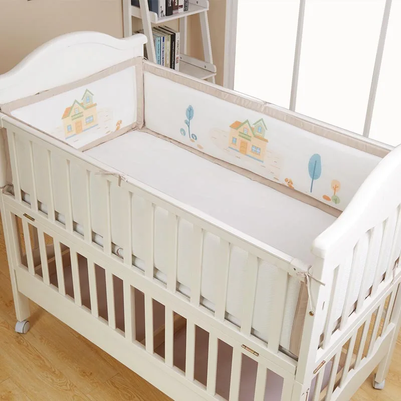 Baby Bed Bumpers Polyester Baby Crib Protector Cartoon Washable Cot Bumpers In Crib For Newborns Multicolor Cot Bumper 120x60cm