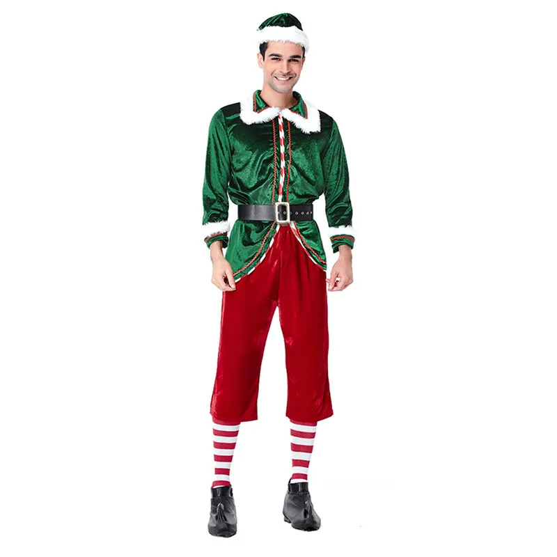 2018 Новый ChristmasCouple костюмы Европа и Америка зеленый Рождественский эльфийский