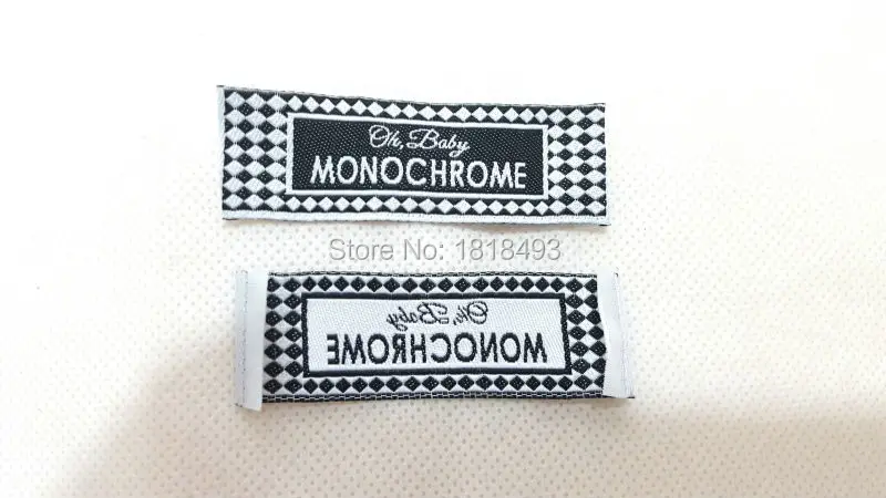 Этикетки из атласной ткани с индивидуальным дизайном / вышитые ярлыки для одежды / ярлыки из высококачественной тонкой ткани / ярлыки для платьев, 1000 штук в партии.