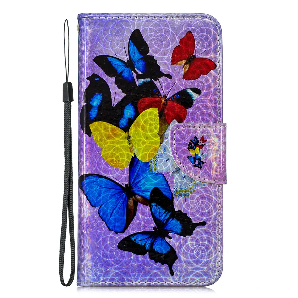 Роскошный блестящий чехол-книжка для samsung Galaxy S10e S10 S9 S8 Plus S7 Edge J4 Plus J6 откидной кожаный чехол с лазерной росписью - Цвет: HLHD