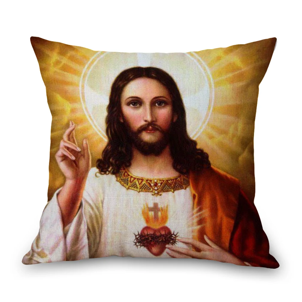 Католический Иисус кладет овцу шеи тела наволочка льняная кровать путешествия
