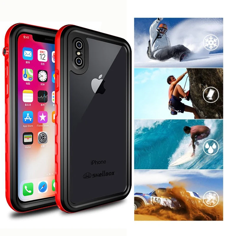 360 Защитный Водонепроницаемый чехол для iPhone 8 Plus X кристальная задняя и передняя