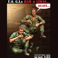 135 u s gis ham limas again resin kit soldiers gk military theme of wwii scene combination uncoated no colour