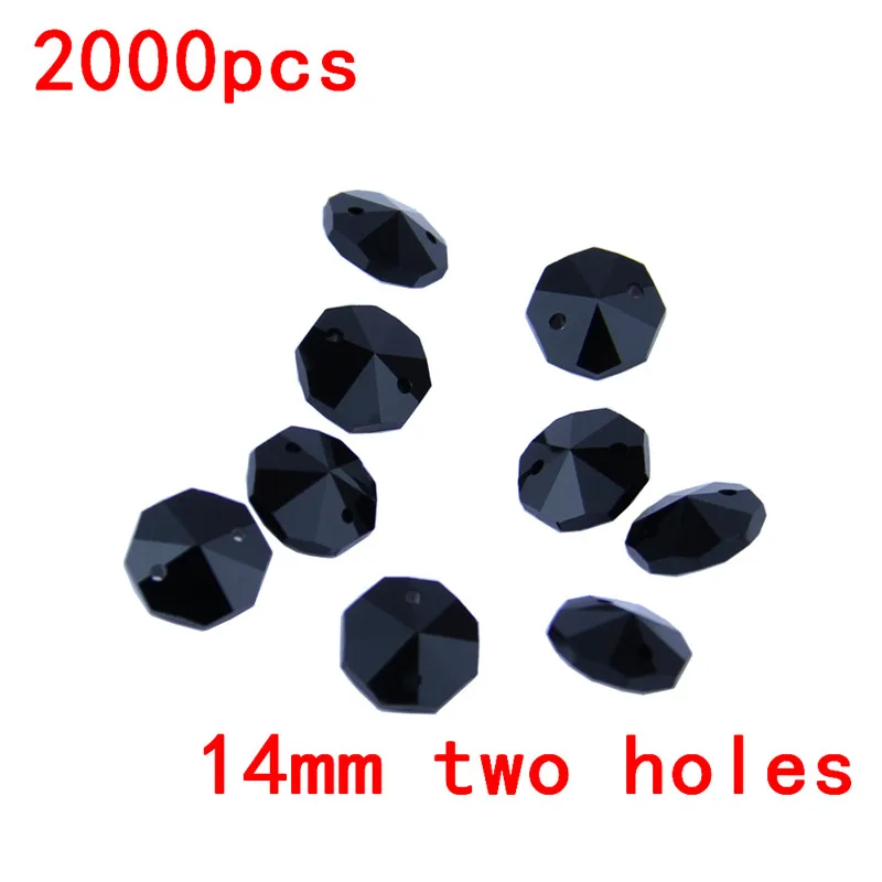2000 шт. черные 14 мм хрустальные Восьмиугольные бусины для люстр детали призмы 2