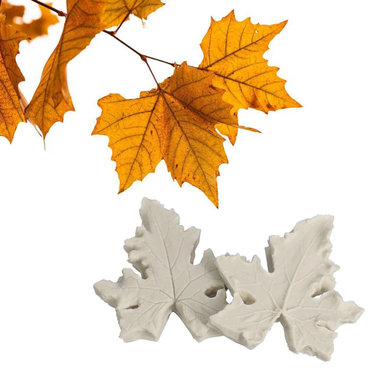 Силиконовая форма в виде кленового листа 2 шт. для помадки инструменты украшения