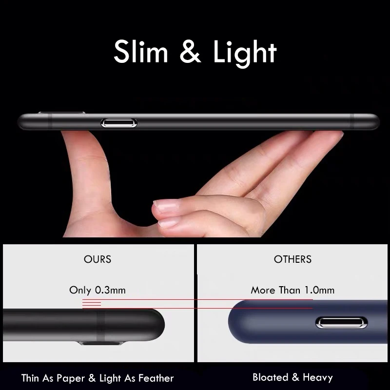 Ультратонкий чехол 0 3 мм для телефона Iphone Xs Max Xr X 8 7 6 s S Plus Матовый Прозрачный