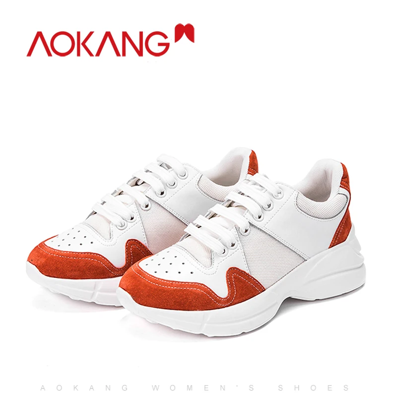 Женские кроссовки на платформе AOKANG повседневные весну и осень Tenis Feminino chaussure femme