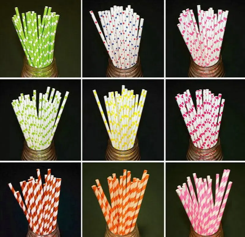 

Креативные соломинки из биоразлагаемой бумаги, цветные соломинки на присоске, коктейльные соломинки для бара