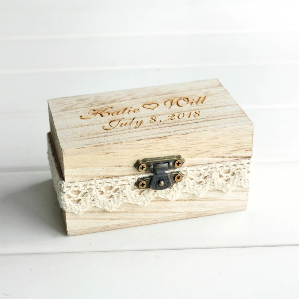 Деревенский кольцо коробка обручальное подушку персональный держатель для