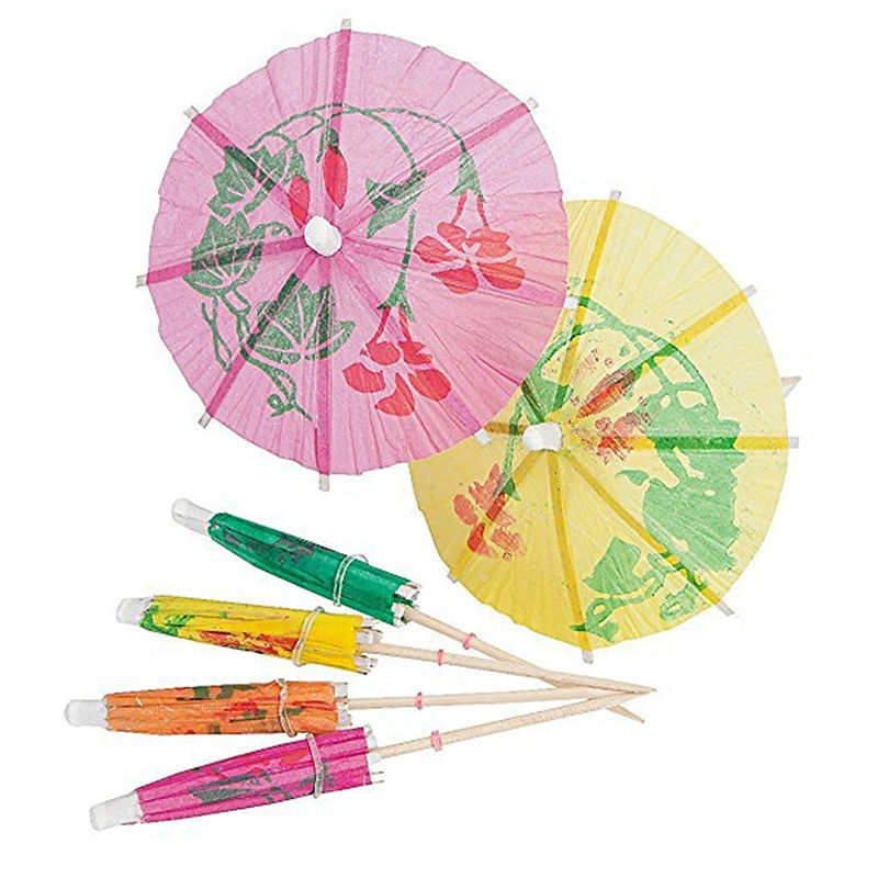 10 шт. креативные бамбуковые палочки в форме зонта|Одноразовая посуда для