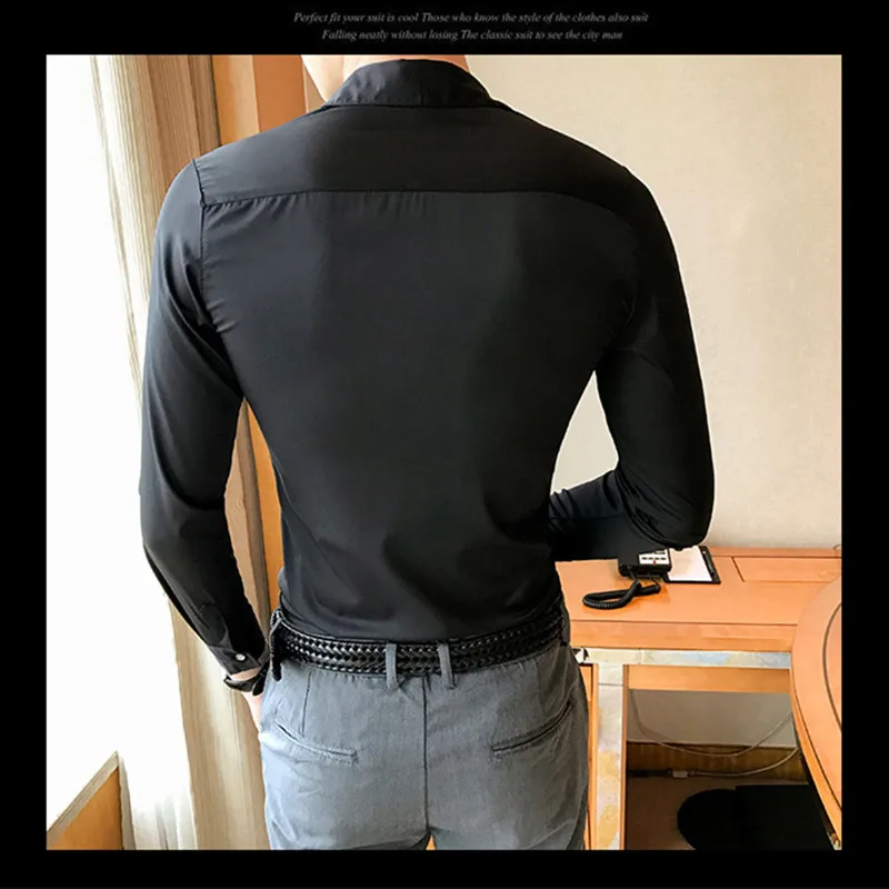 Мужская рубашка большого размера 5XL новинка 2019 мужская с длинным рукавом