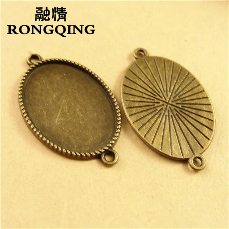 RONGQING 25*18 мм овальные заготовки Кабошон Настройки 60 шт./лот ювелирные изделия
