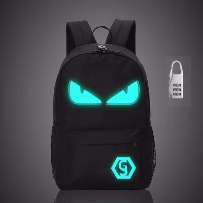NO USB Devil A Школьный рюкзак для мальчиков и девочек, студенческий светящийся анимационный рюкзак с USB зарядкой, дорожные сумки для подростков, противоугонные рюкзаки - Цвет: NO USB Devil A