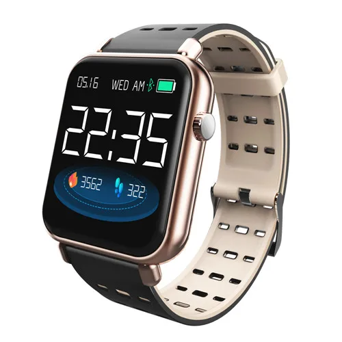 1,33 дюймов Спорт Смарт часы Watchproof IP68 монитор сердечного ритма Bluetooth Smartwatch трекер сна Push Messege телефон напоминание - Цвет: Gold