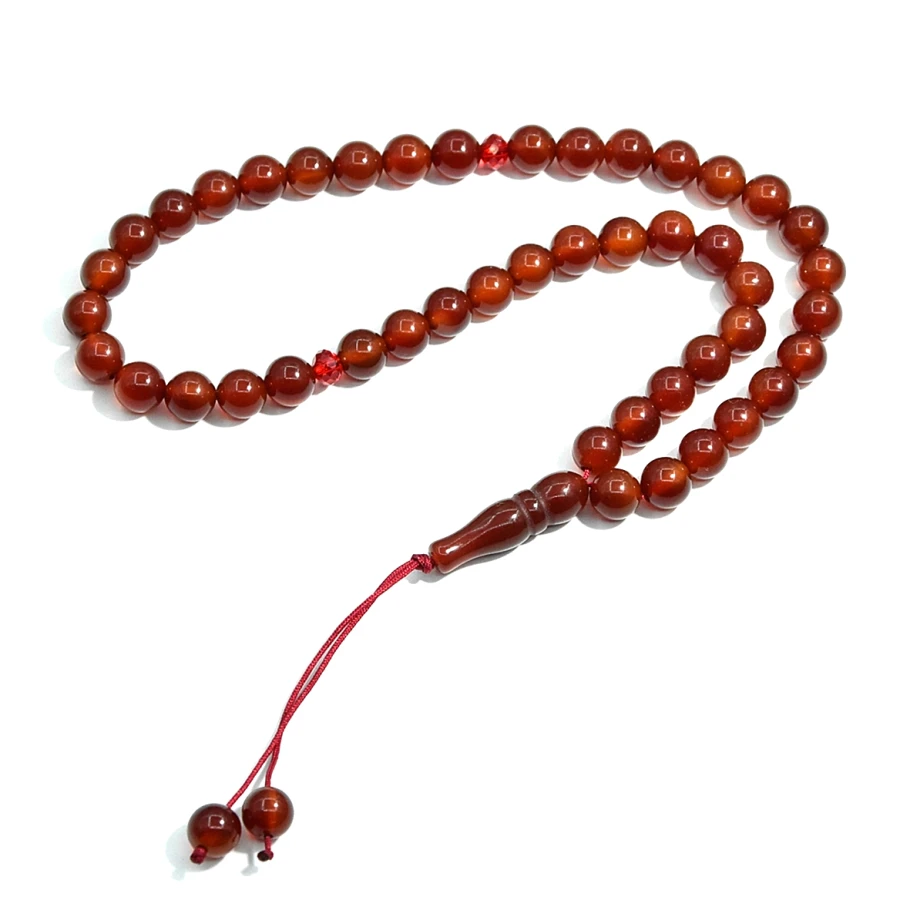 

Wholesale Muslim Taisbyha agate 45 rosary 8mm Dark Red agate ball Subhah counter Crimson agate 45 beads Free Shipping