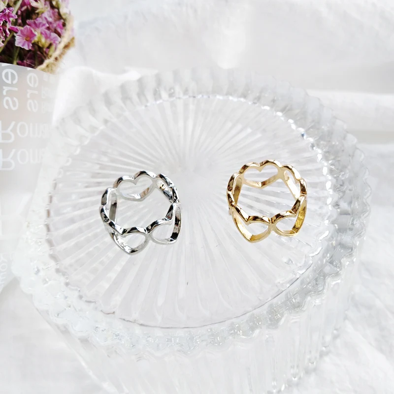 Love simple metal texture sweet versatile joint ring student day Korean girl personality fashion female | Украшения и аксессуары