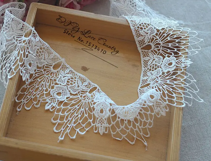 2yds/партия кружевное платье с перьями и кружевной отделкой из белого венозного