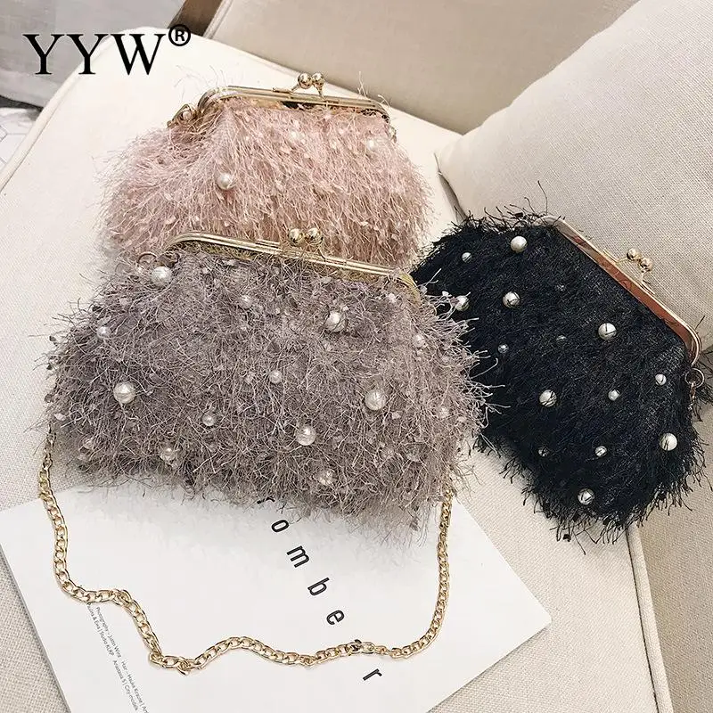 Модный клатч-пельмени YYW 2019 с кисточками для женщин сумка мягкой цепочкой Женская