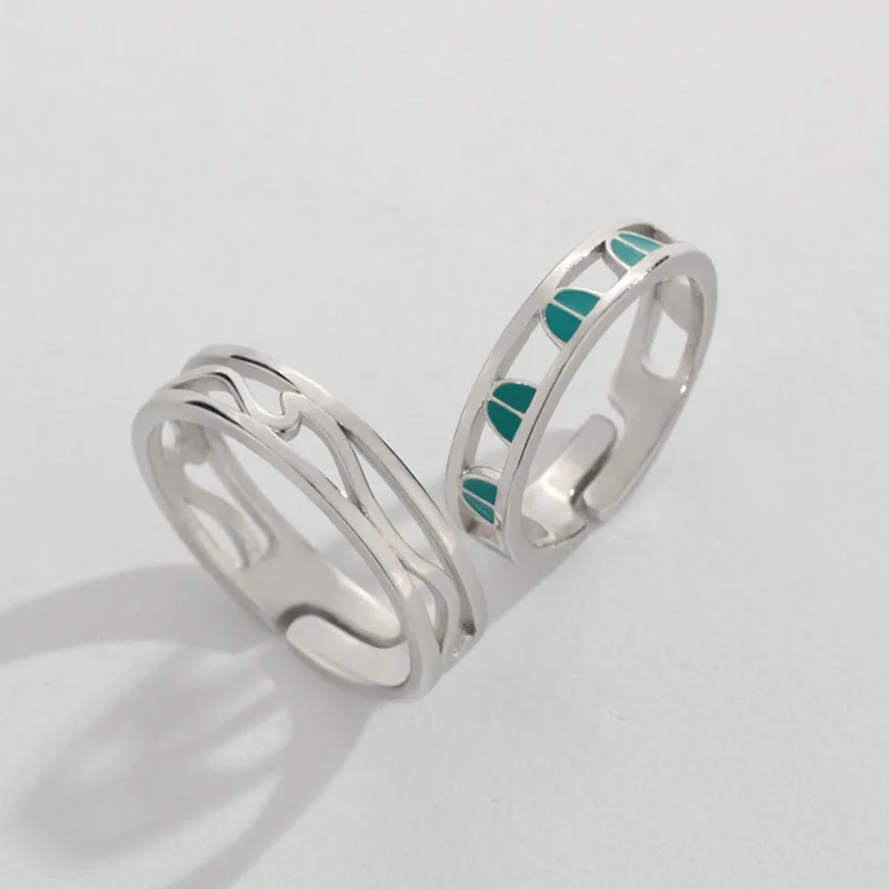 Silvology 925 Sterling Silver Original Window Couple Rings Creative Elegant Male Female Open Festival Jewelry | Украшения и