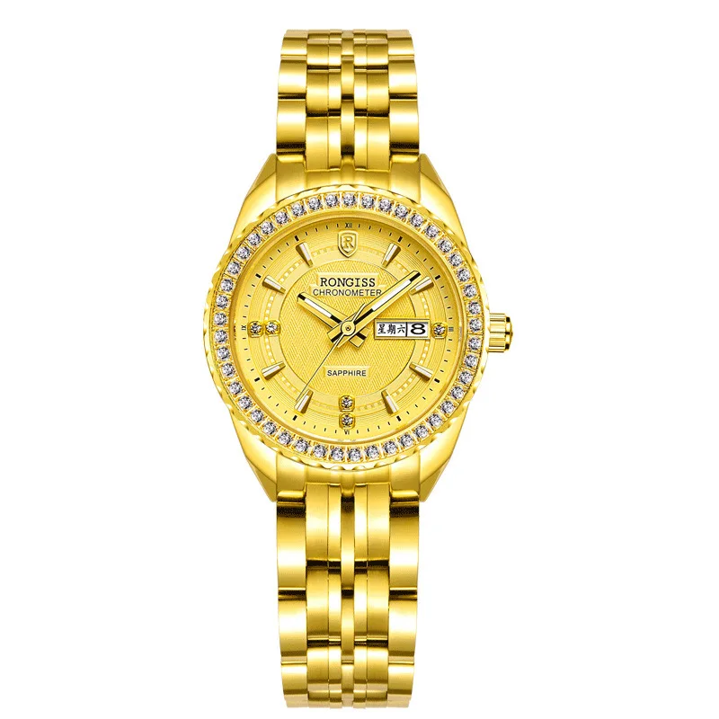 Швейцарский Ночной светильник с четными днями часы инкрустацией женские