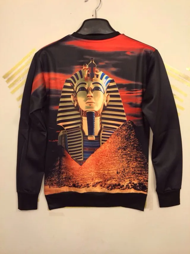 Объёмный рисунок (3D-принт) Толстовка египетского фараона печатных для мужчины и