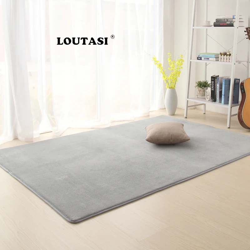LOUTASI однотонный коралловый флисовый ковер для гостиной приятный кожи коврик