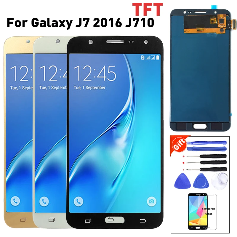 Жк дисплей TFT для Samsung Galaxy J7 2016 J710 J710F J710M J710G жк экран с сенсорным дигитайзером в