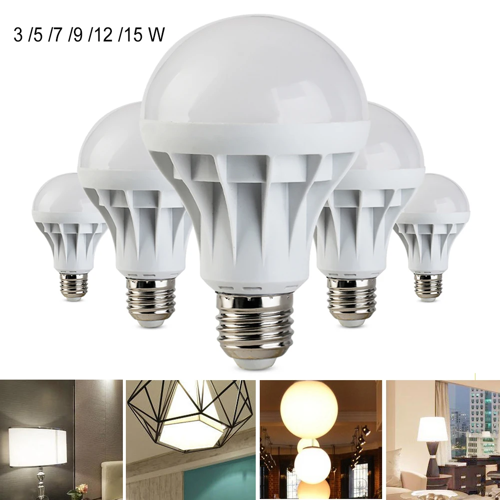 E27 220 V светильник 5730 SMD 3 5 7 9 12 15 Вт светодиодный s высокой яркий ampulle|Светодиодные