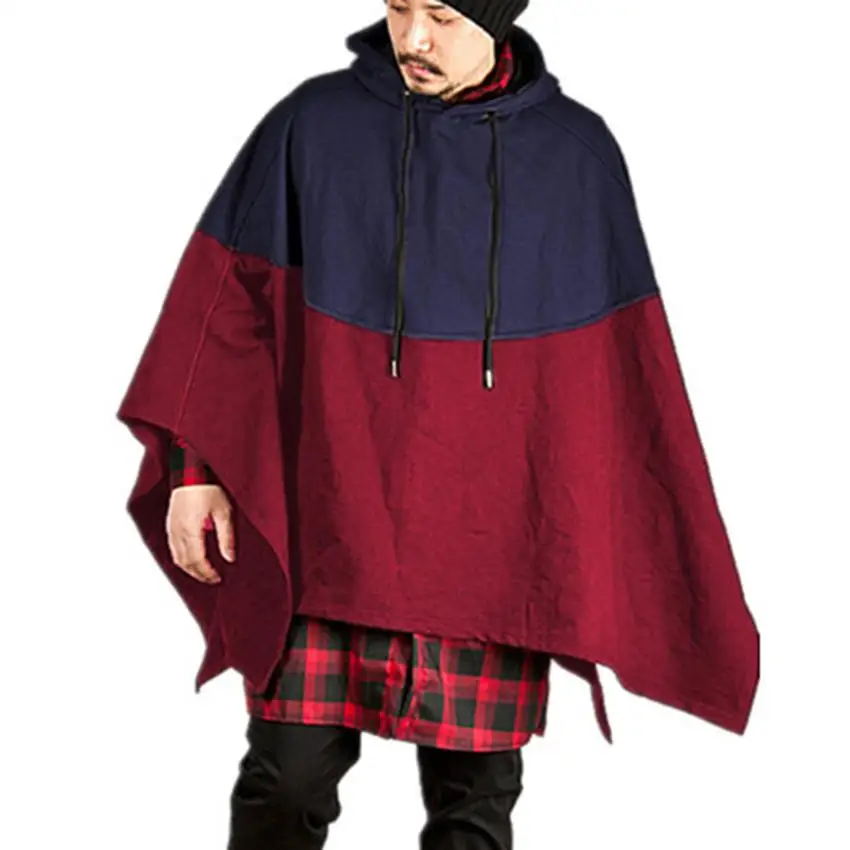 2019 мужское пончо с капюшоном необычная Повседневная Толстовка джемпер пуловер