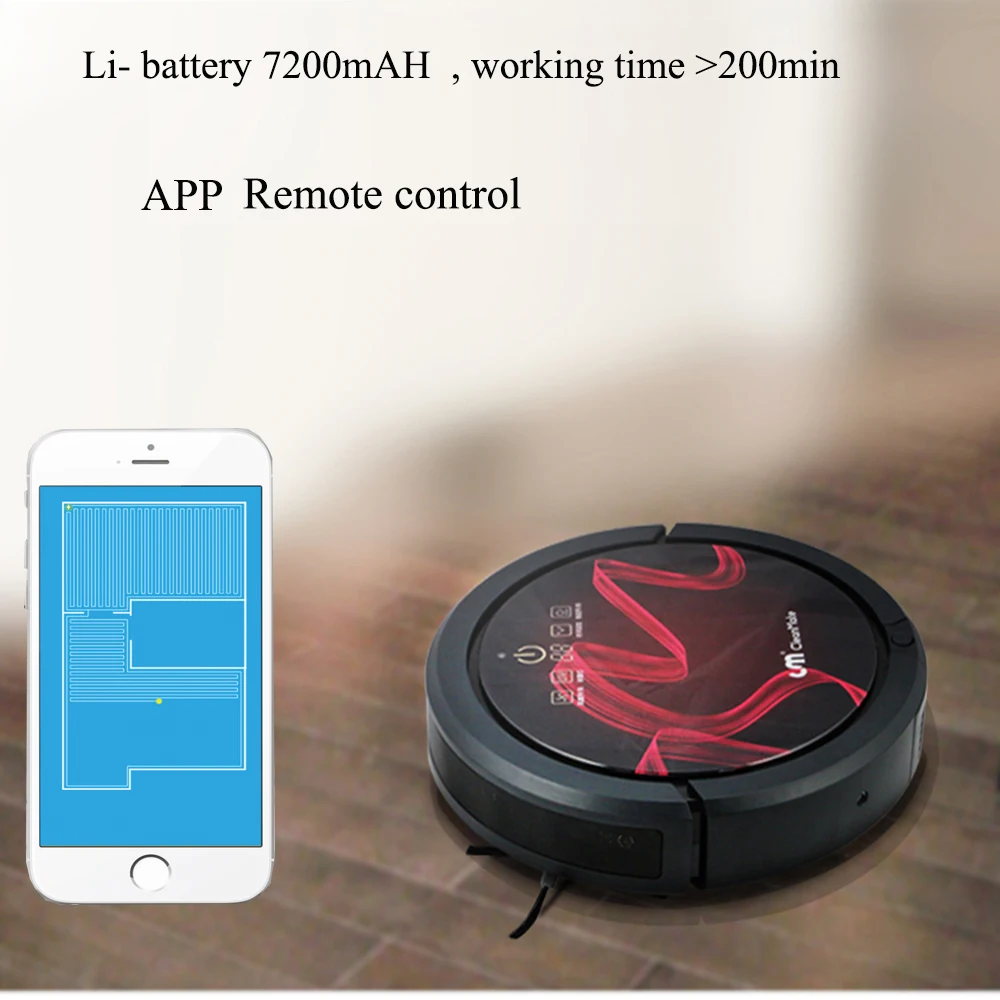 

Ipone APP control in WIFI dry/wet mop with water tank ,GPS invagation robotic vacuum cleaner robot sweeper for cleaning floor