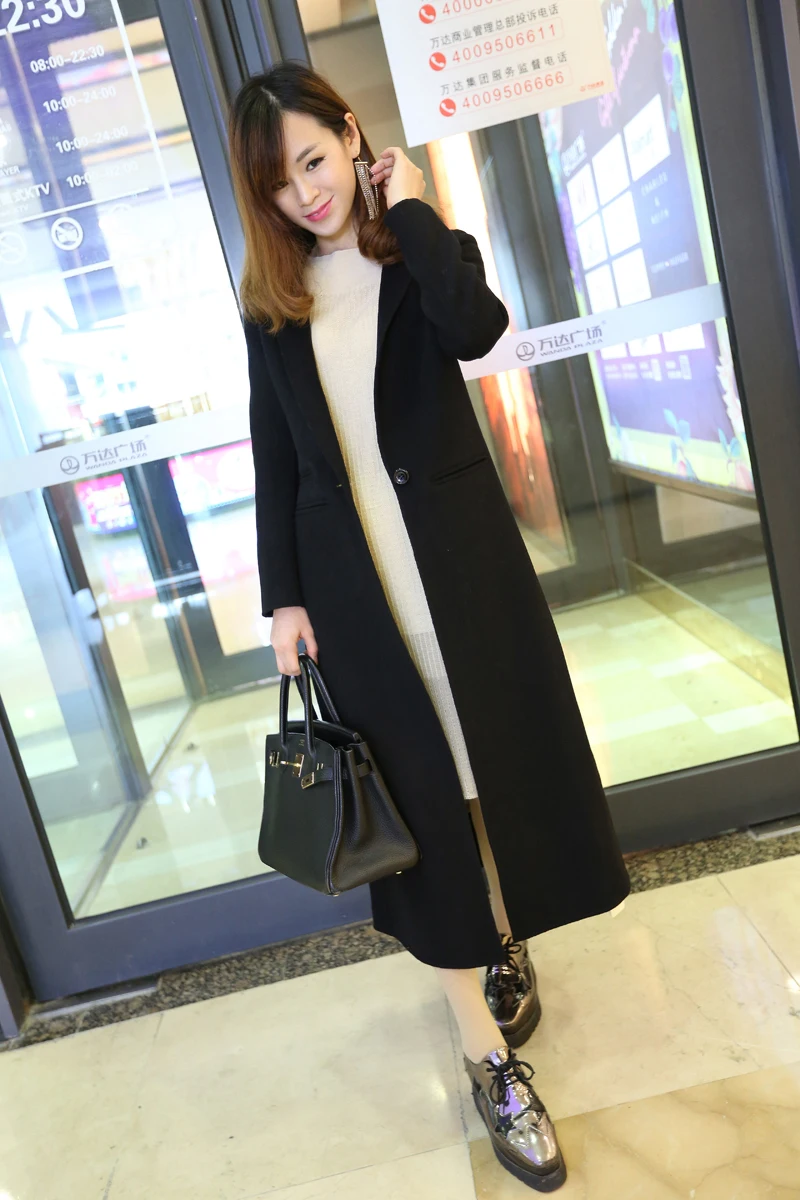 Женский Повседневный костюм с воротником шерстяное пальто новинка 2019|designer wool