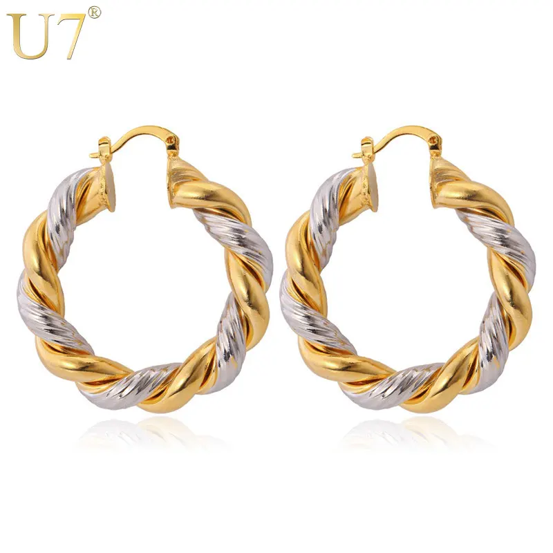 U7 Круглые Серьги Для Женщин Мода Ювелирные Изделия Оптом Висячие Этнические