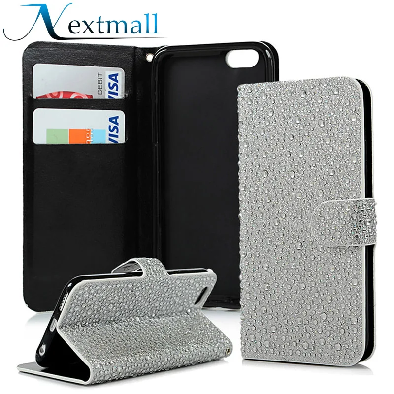 Nextmall блеск Флип Стенд Бумажник кожаный чехол для iPhone 6 алмаз телефон сумка