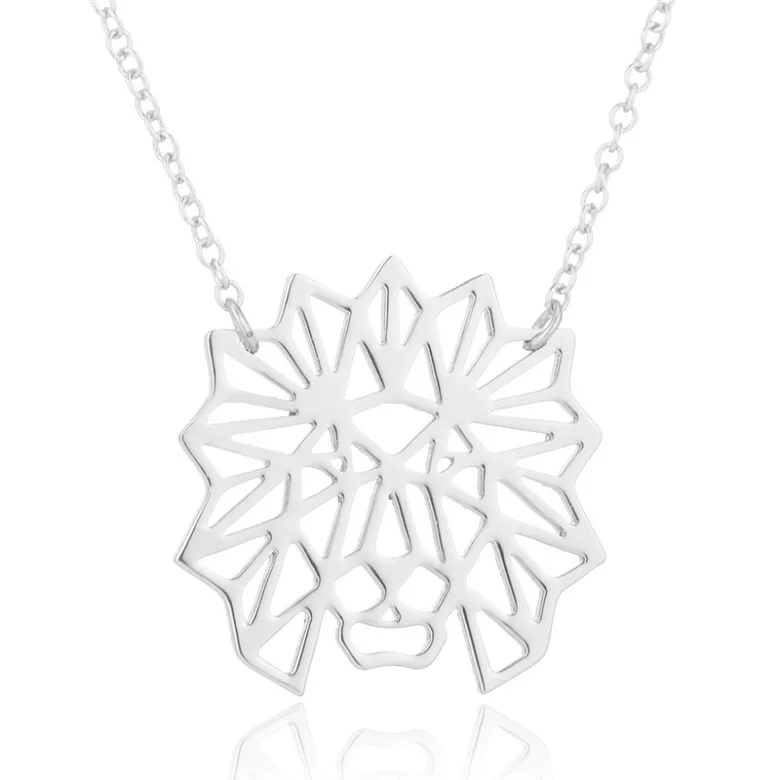 steel necklace Yiustar Медвежонок ожерелье для женщин оригами ожерелья с подвесками в виде животных для девочек нержавеющая сталь Бульдог ожерелье мужские ювелирные изделия Лев Bijoux - Окраска металла: steel necklace