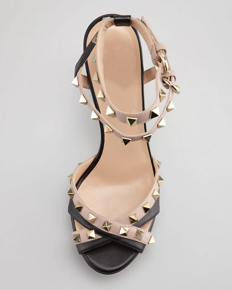 Очаровательный Заклепки Простые Женщины Сандалии Открытым Носком Лодыжки Ремни