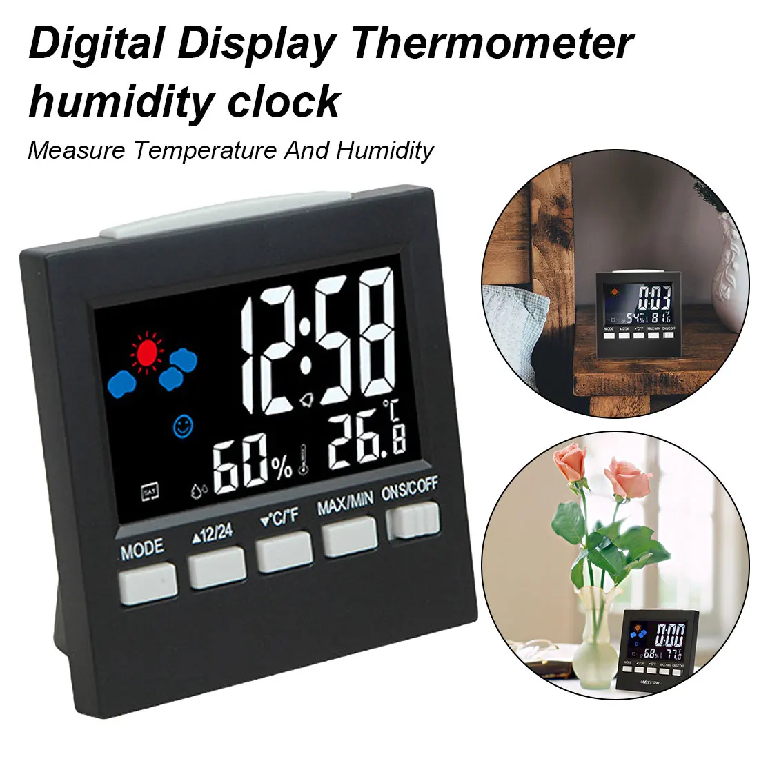 ЖК-дисплей Многофункциональный Цифровой термометр гигрометр часы ЖК-будильник
