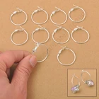 Круглые серьги-кольца из серебра 925 пробы, оптом, 100 шт.лот