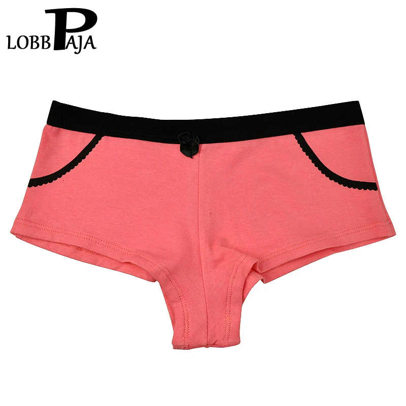 Комплект из 6 шт. женское нижнее белье Хлопковые женские трусы однотонные боксеры