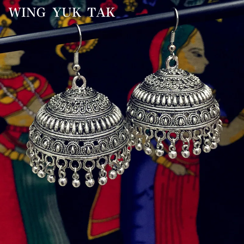 Fashion Ethnic Earrings Vintage Handwork Tibetan Silver Statement Metal Irregular Tassel Drop For Women Indian Jewelry | Украшения и