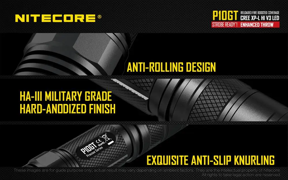 Бесплатная доставка Nitecore Точная серия P10GT 900Lm CREE XPL HI V3 светодиодный тактический