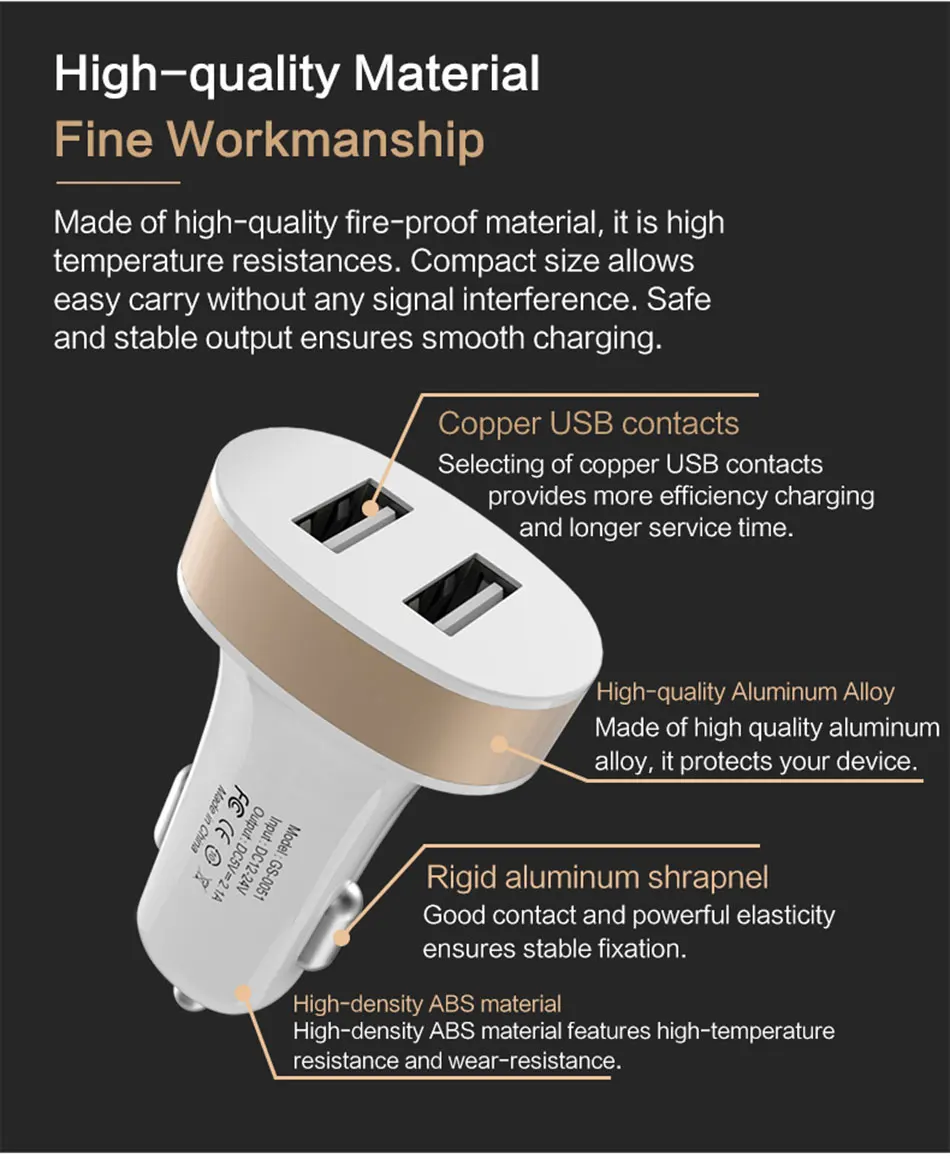 Автомобильное зарядное устройство LINGCHEN с двумя usb-портами для телефона, 5 В, 2,1 а, зарядное устройство для мобильного телефона, для iPhone, быстрое USB зарядное устройство, адаптер для автомобиля, для планшетов