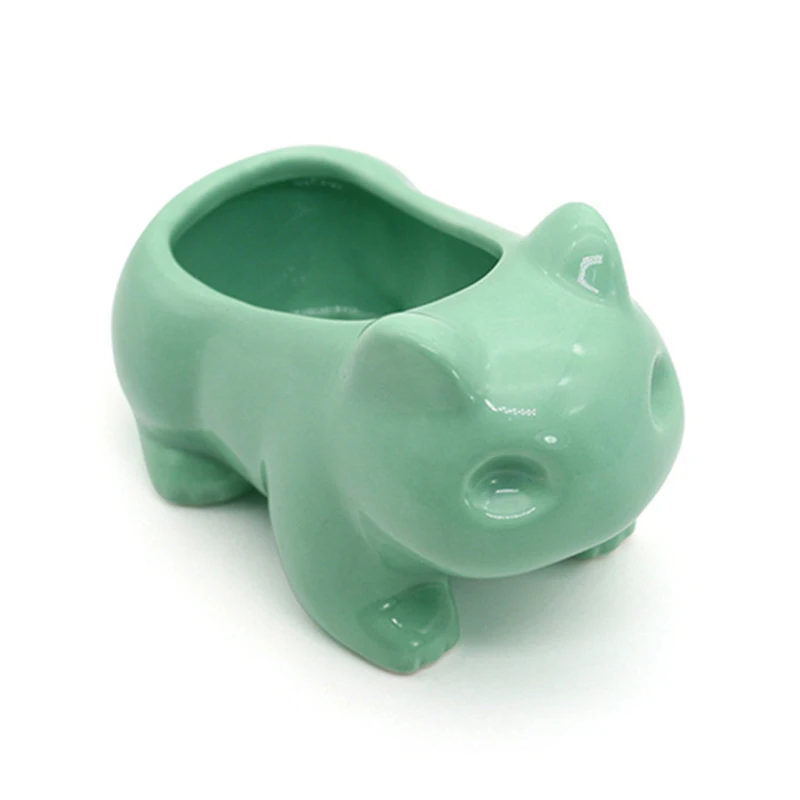 Pokemon Bloempot Bulbasaur цветочные горшки с отверстием декоративные мини-суккулентная плантатор милые белые зеленые керамические горшки для растений - Цвет: Green