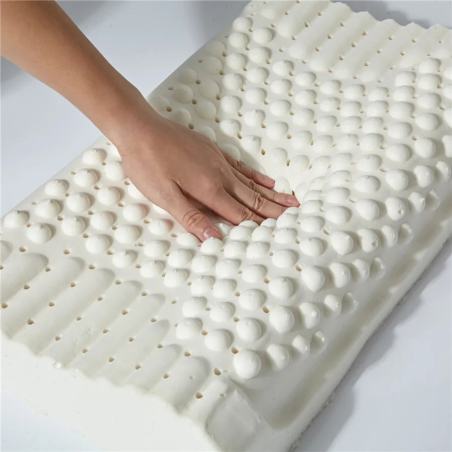 Фиолетовый Латекс 50x30 Таиланд чистый натуральный латекс Ортопедическая подушка для коррекции подростка шеи позвонка Защита Подушка ученика дети