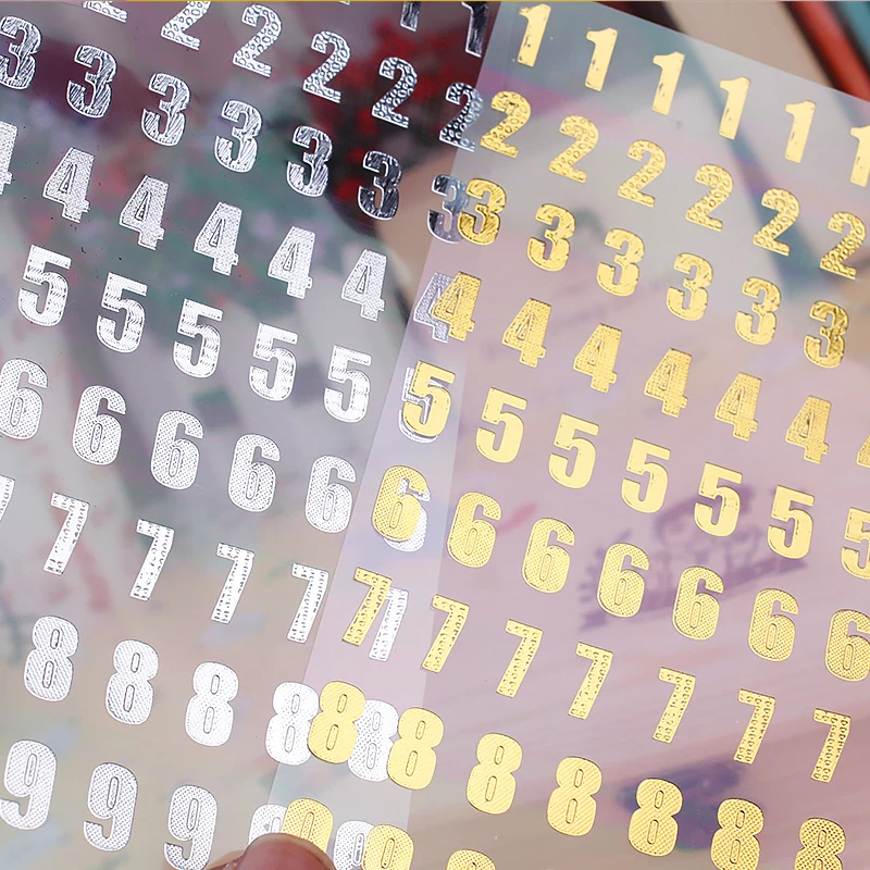 Креативные буквы и цифры наклейки металлические золотые серебряные