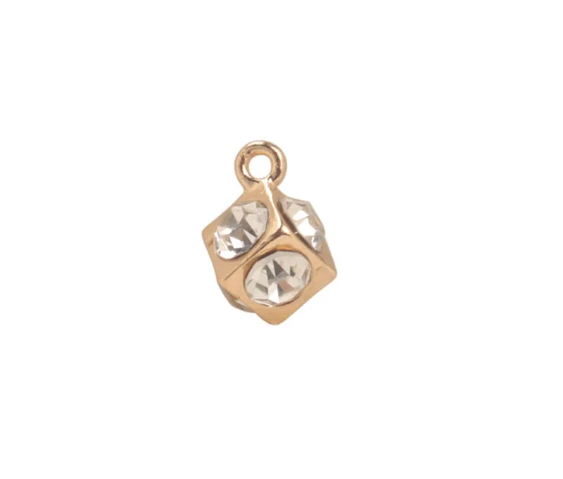 

20pcs Faux Pearl Rhinestone Golden Charms Drops